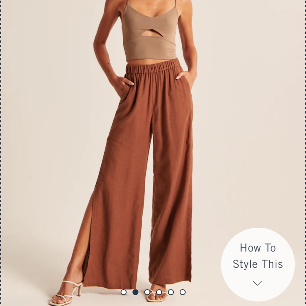 Abercrombie & Fitch Brown Wide-Leg Pants